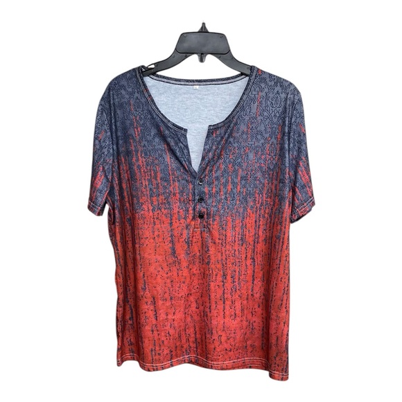Tops - New Red and Black Buttoned Top